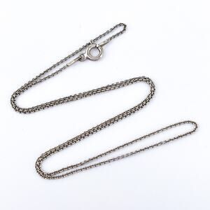 Vintage Italy Sterling Silver 925 1mm Cable Chain Necklace 16”